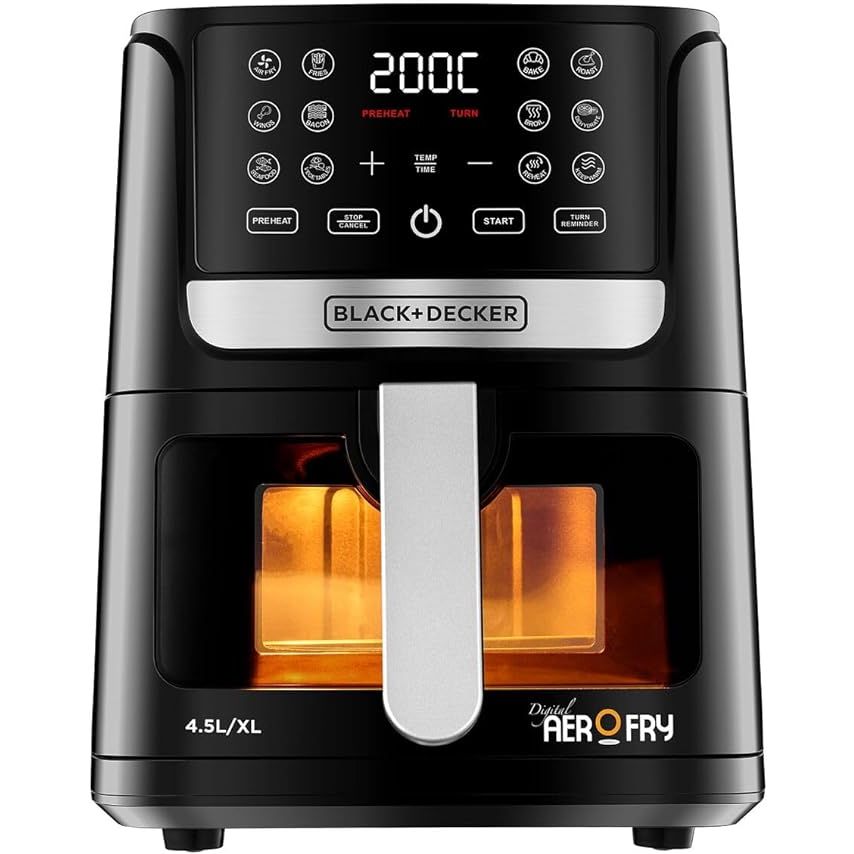 Black+Decker Digital Aerofry Air Fryer, 1500 Watt, 4.5 Liters – AF4500 Black+Decker Digital Aerofry Air Fryer, 1500 Watt, 4.5 Liters – AF4500